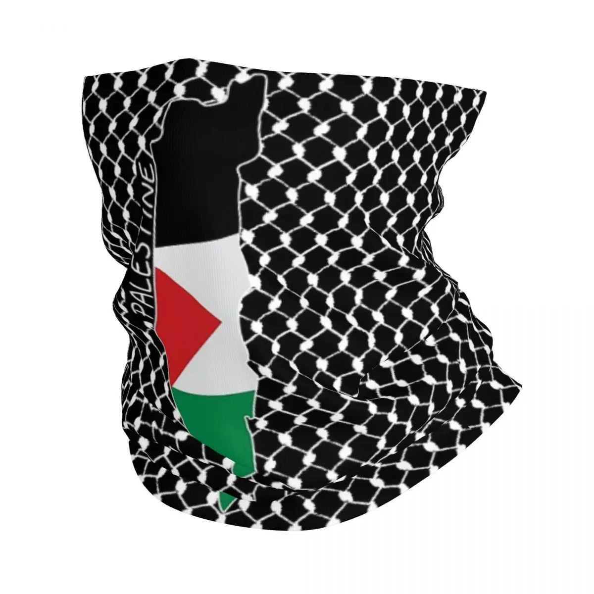 

Palestine Flag Map Palestinian Kufiya Hatta Bandana Neck Gaiter Traditional Keffiyeh Pattern Magic Scarf Balaclava Unisex Adult