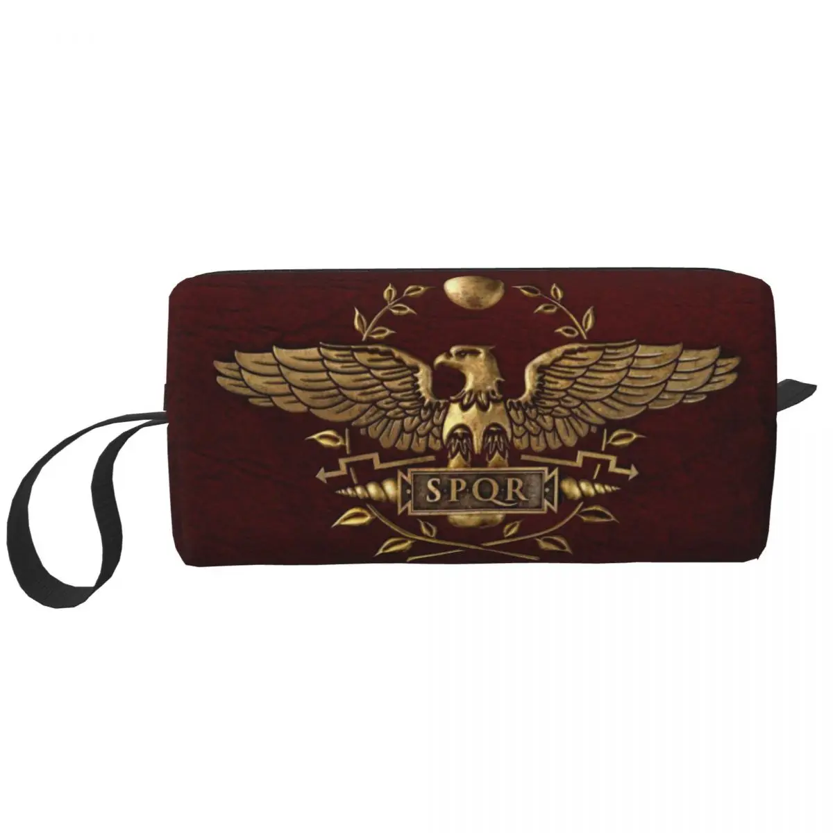 

Custom Roman Empire SPQR Logo Travel Cosmetic Bag Women Toiletry Makeup Organizer Lady Beauty Storage Bags Dopp Kit Case Box