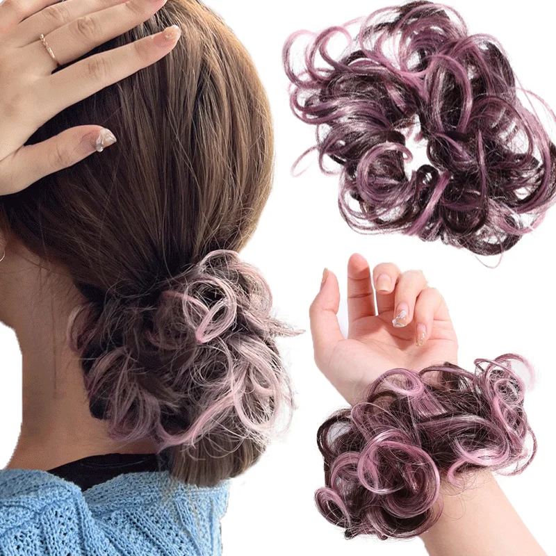 

Fashion Women Curly Hair Wig Hair Ties Hair Loop Colorful Headrope Hairstyle Holder Wedding Party Modelling Artificial Hair Tie