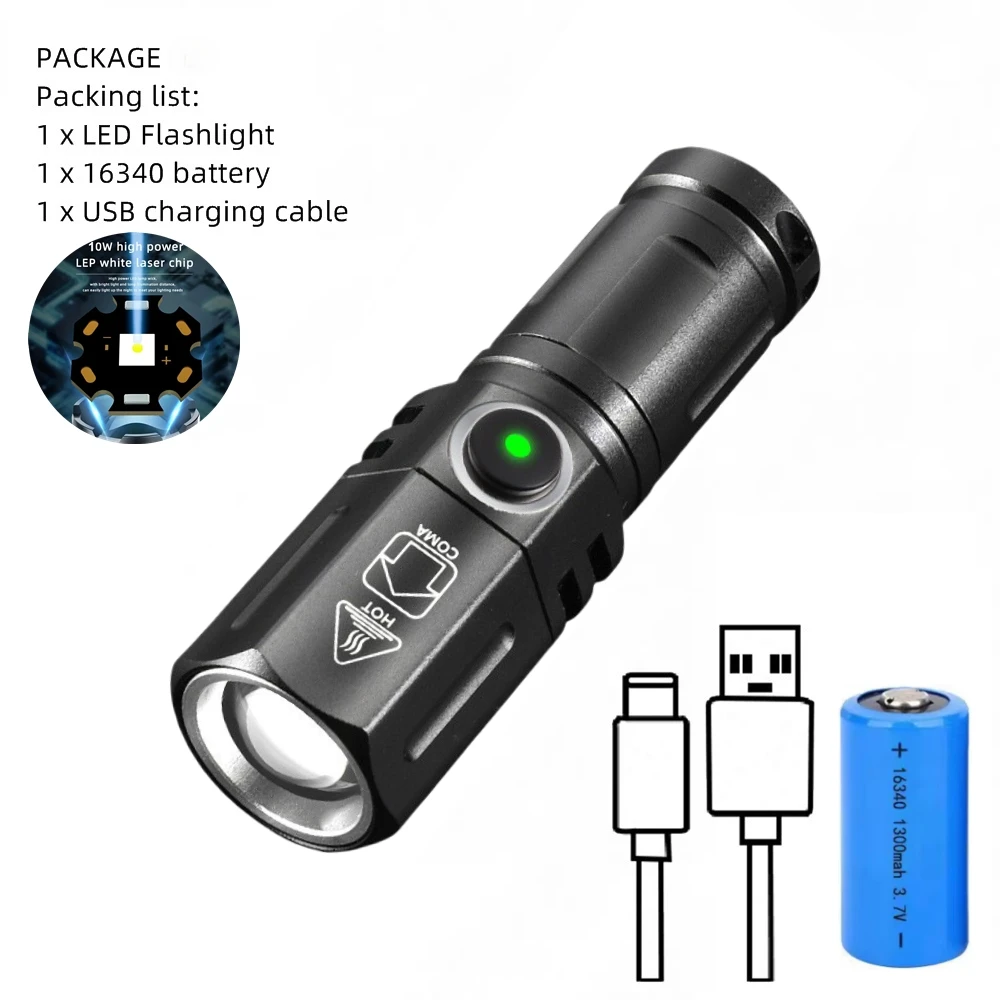 

JONCELY Портативный лазерный фонарь ZOOM белый