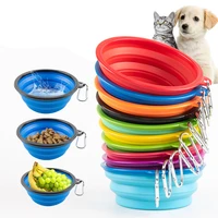3501000ml large collapsible pet dog folding silicone bowl portable travel pet food container feeder dish bowl dog accessories