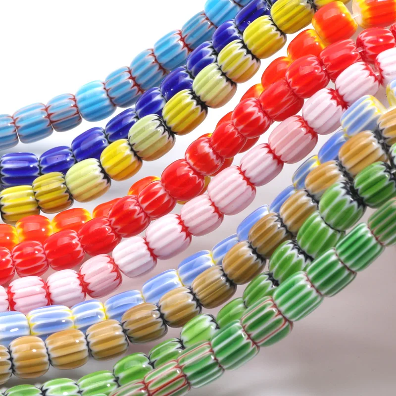 1 полоски остекленные лампачные бусины тыквенные ручной работы стеклянные для