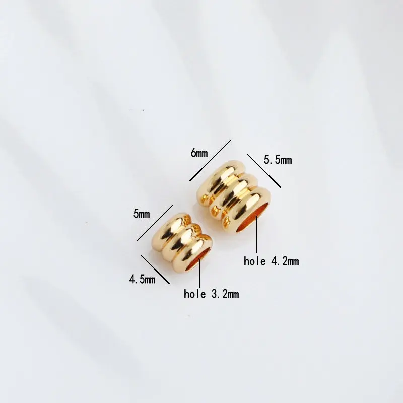 Латунные бусины с покрытием из 14-каратного золота 5 мм 6