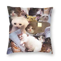 crying cat memes cushion cover 3d print animal polyester floor pillow case for bedding sofa fashion pillowcase home decor