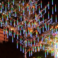 3224 tube meteor shower led string fairy lights garland christmas tree decorations outdoor wedding garden new year street light