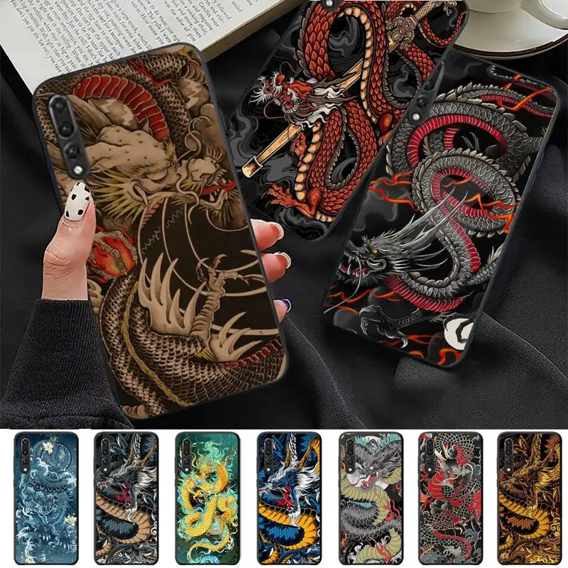 

Cute Dragon Phone Case for Huawei P30 40 20 10 8 9 lite pro plus Psmart2019
