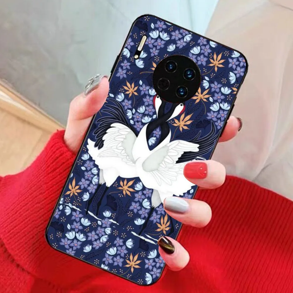 Фото Чехол для телефона с Журавлями Grus Japonensis для Huawei Mate 10 20 30 40 50 lite pro Nova 3 3i 5 6 SE 7 pro 7SE №4
