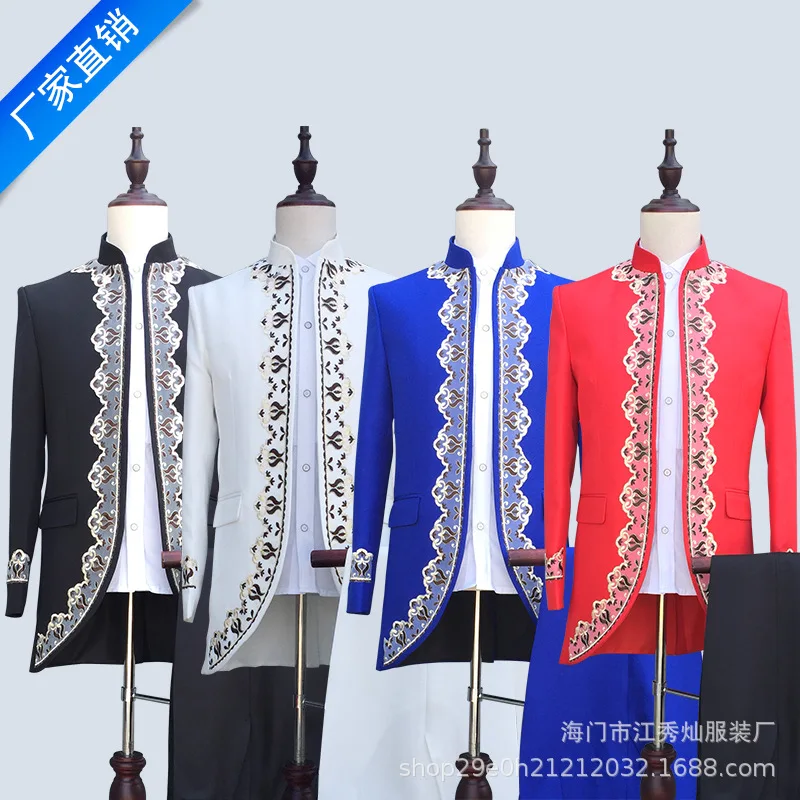 

2022 Men's European Court Drama Chorus Performance Suit Photo Studio Photography Host Performance Dress Suit Two Pieces