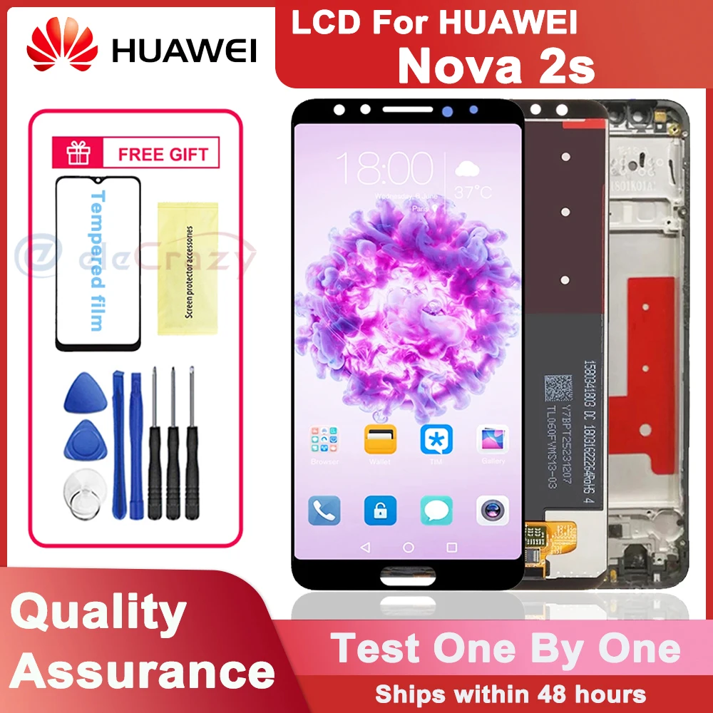 Оригинальный ЖК-дисплей 6,0 дюйма для Huawei nova 2s, ЖК-дисплей с сенсорным экраном и дигитайзером в сборе для Huawei nova 2s, детали для замены