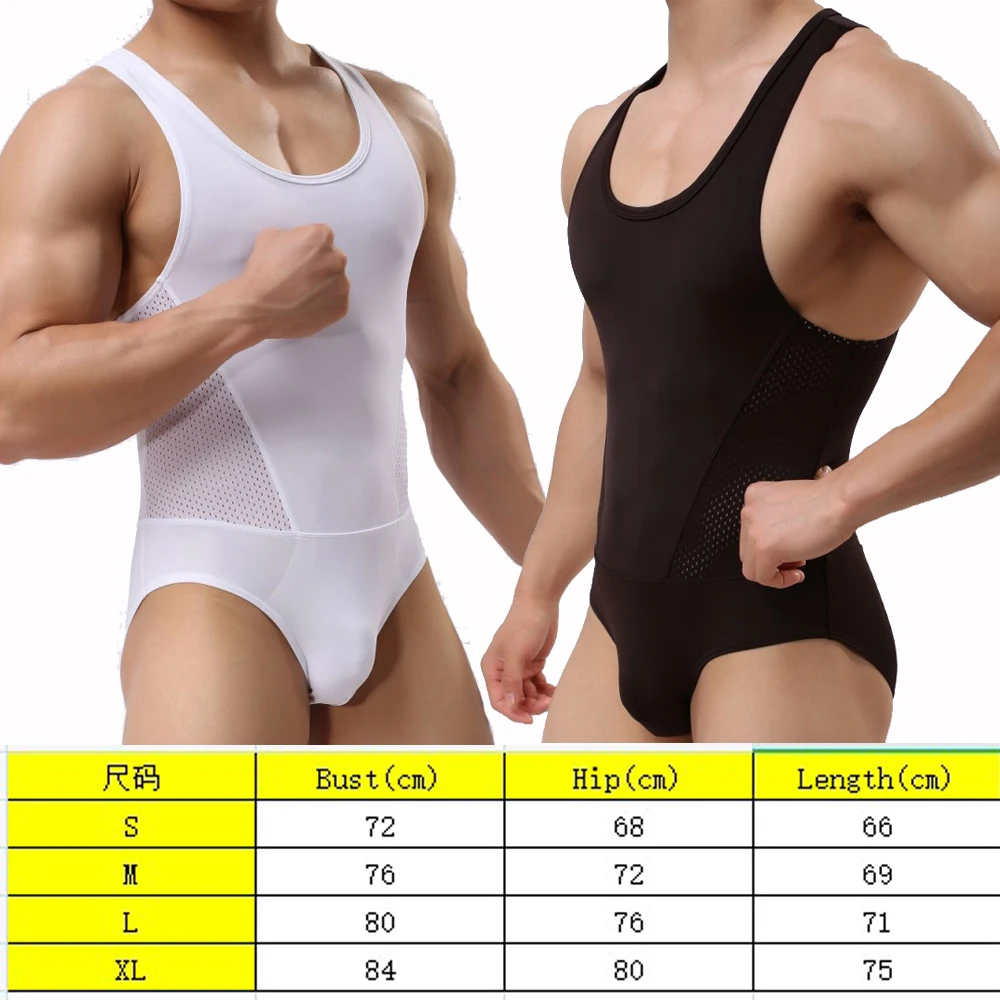 YUFEIDA Leotard Singlet Bodysuits Men High Elasticity One-piece Shapers Men's Slim Corrective Body Building Jumpsuits Undershirt