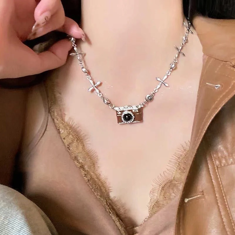 Модная новинка крутая подвеска с камерой ожерелье для женщин и девочек ниша в