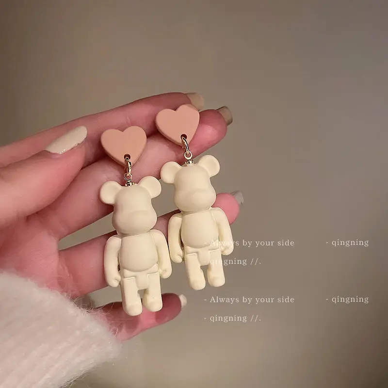 

Paint Love Bear Earrings In 2022 The New Wave of Advanced Special Design Earrings Personalized Design Earrings Women