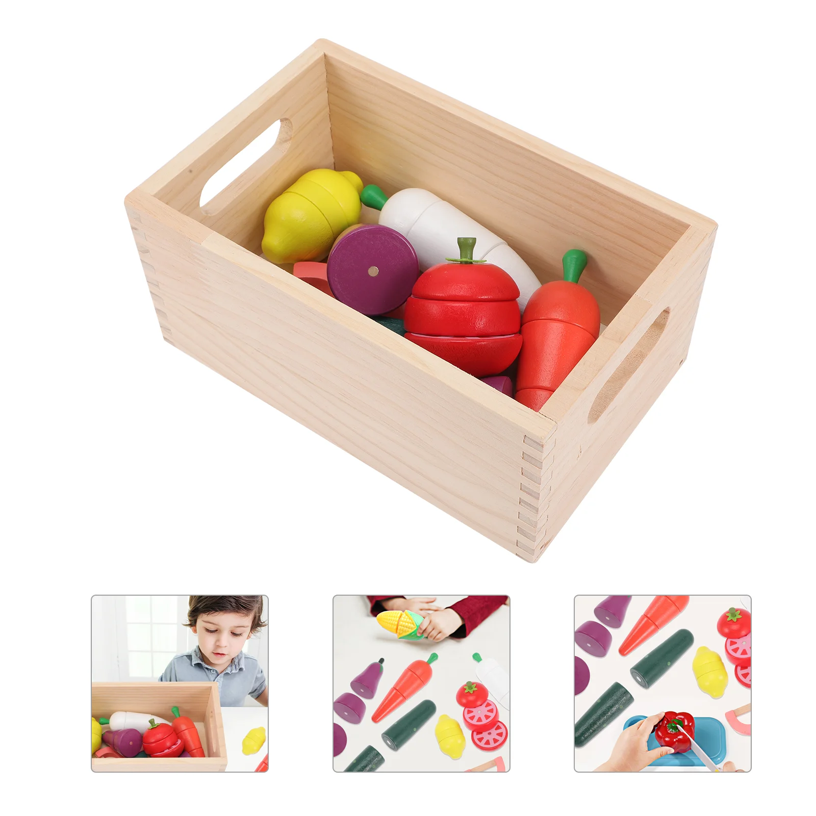 

1 Set Wooden Kitchen Toys Vegetables Toys Wooden Kitchen Set for Toddlers