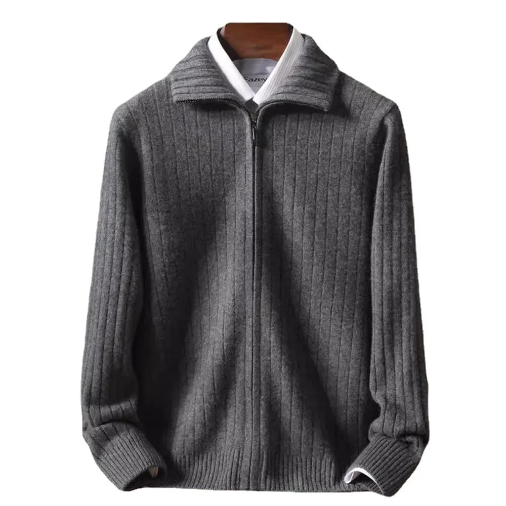 Мужской осенне-зимний новый стиль простой шерстяной кардиган