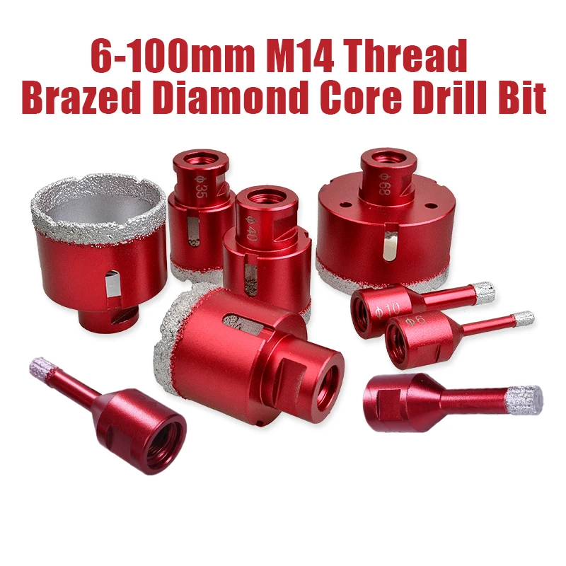 

6-100mm Vacuum Brazed Diamond Drilling Core Bits M14 Thread Connection Porcelain Tile Drill Bits Marble Stone Masonry Hole Saw