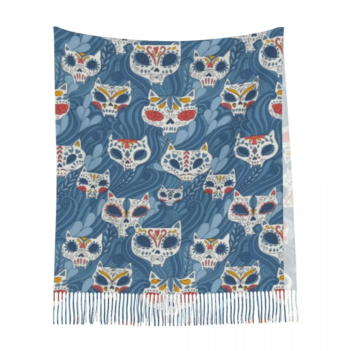 Персонализированный Печатный мексиканский мультфильм Calaveras Кот череп с