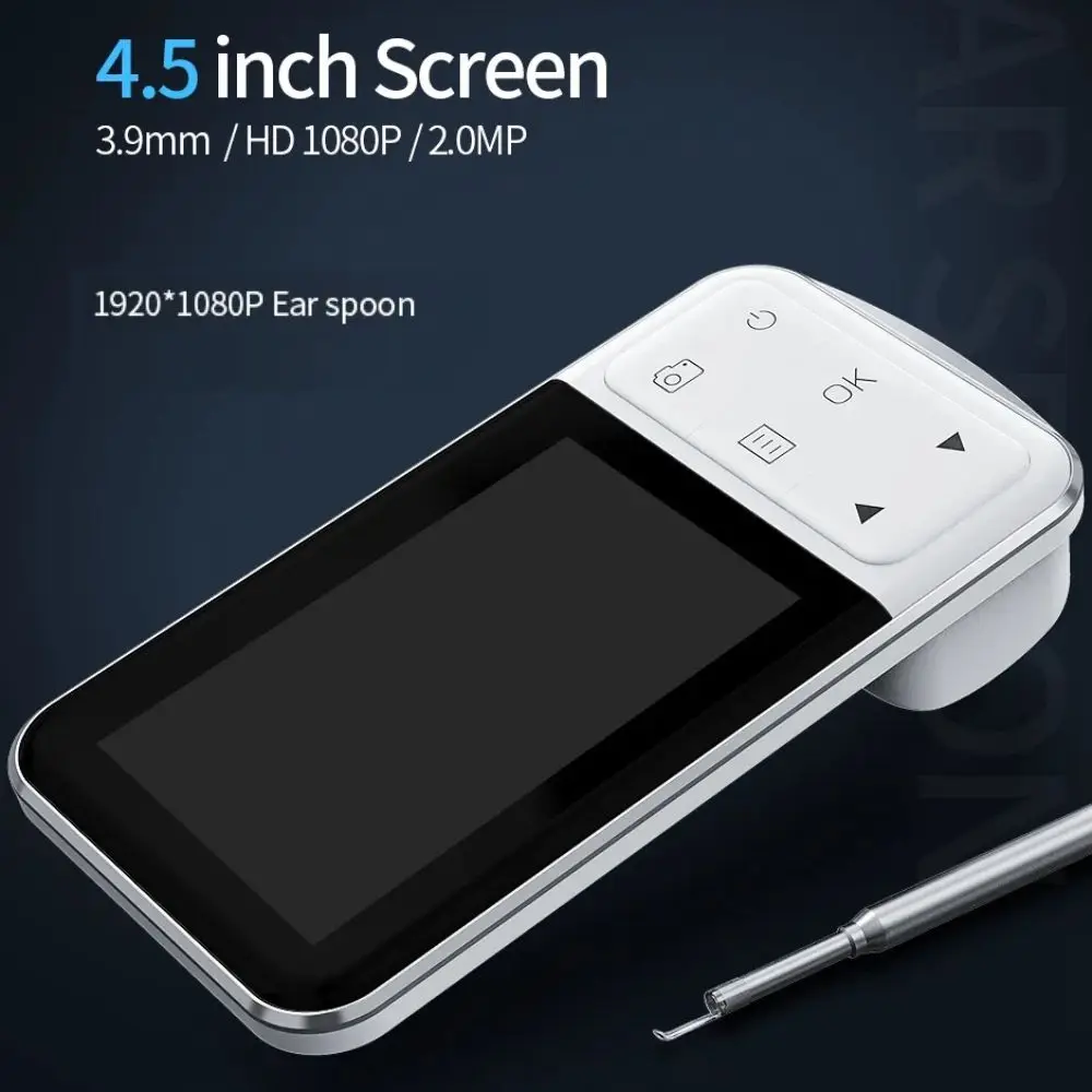 Ушной отоскоп HD 3 9 мм инструмент для удаления ушной серы цифровой 1080P 4 5 дюйма с 6