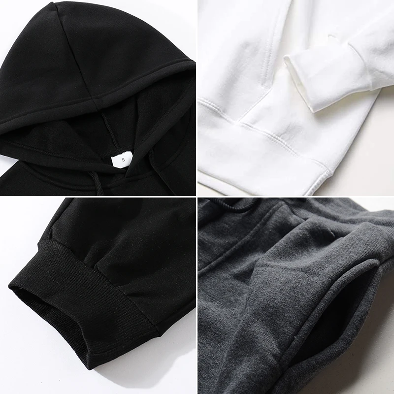 2023 Autumn/Winter New Men's 2 Piece Sportswear Sweatshirt   Sweatpants Women's Hoodie Casual Sports Jogging Hip Hop Clothing