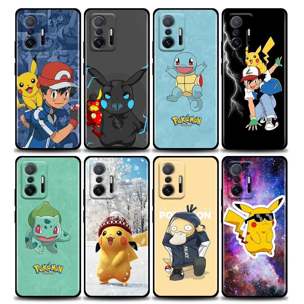 

Japanese Anime Pikachu Phone Case for Xiaomi Mi 11i 12 12X 11 11X 11T Poco X3 NFC M3 Pro F3 GT M4 Soft Silicone Case Pikachu