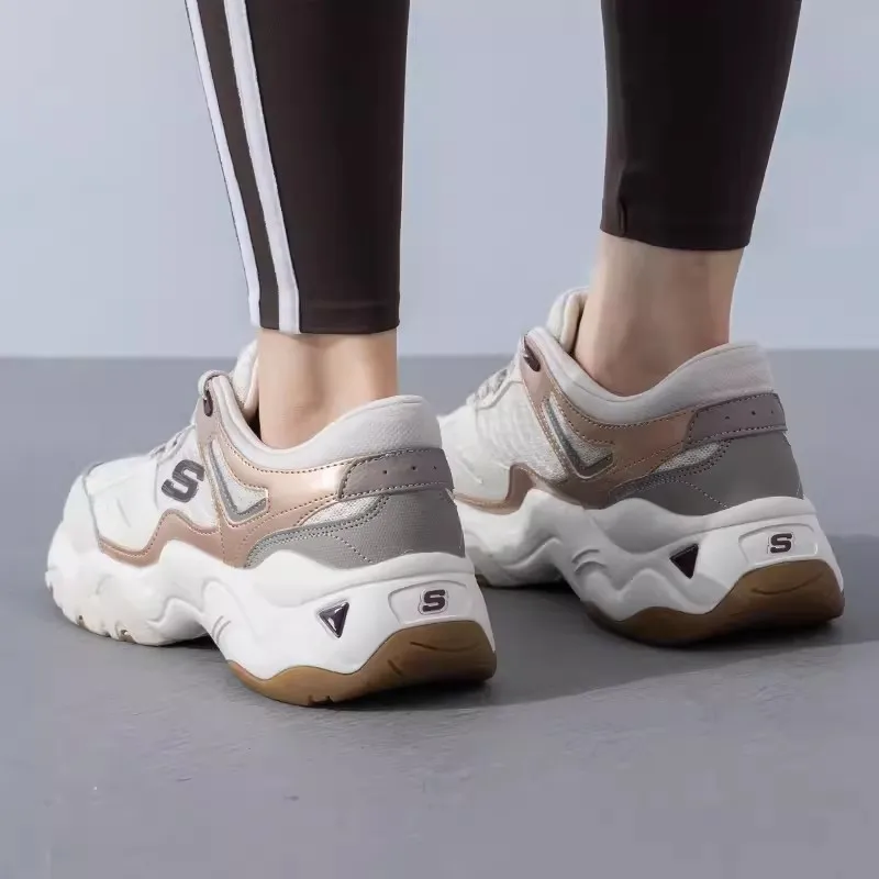 Skechers Women's sneakers Fashion Casual shoes Retro shock-absorbing Panda