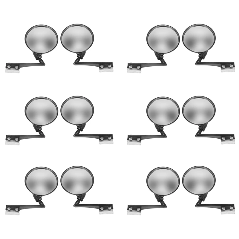 

6 Set Of 12 Car Blind Spot Mirrors Car Side Convex Mirror Wide Angle Round Car Rear View Mirror