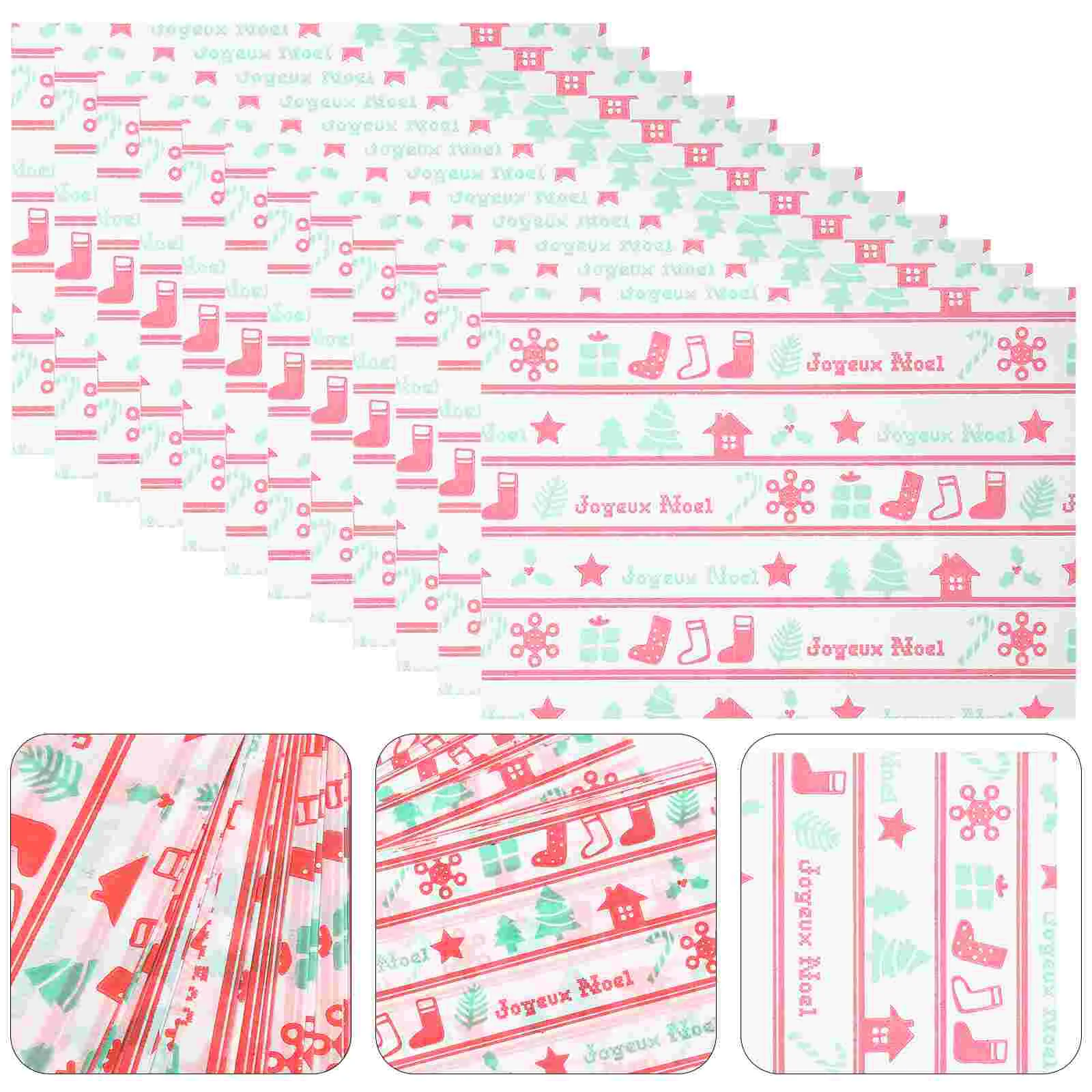 

500 Sheets Christmas Sweets Wrappers Christmas Treats Wrapper Nougat Packing Paper Chocolate Wrappers Candy Wrapping Paper