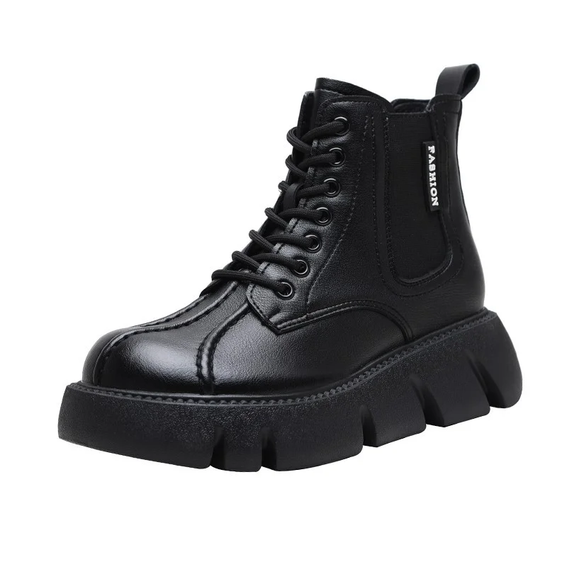 

Женские ботинки из ПУ кожи, на платформе, с плюшевой подкладкой