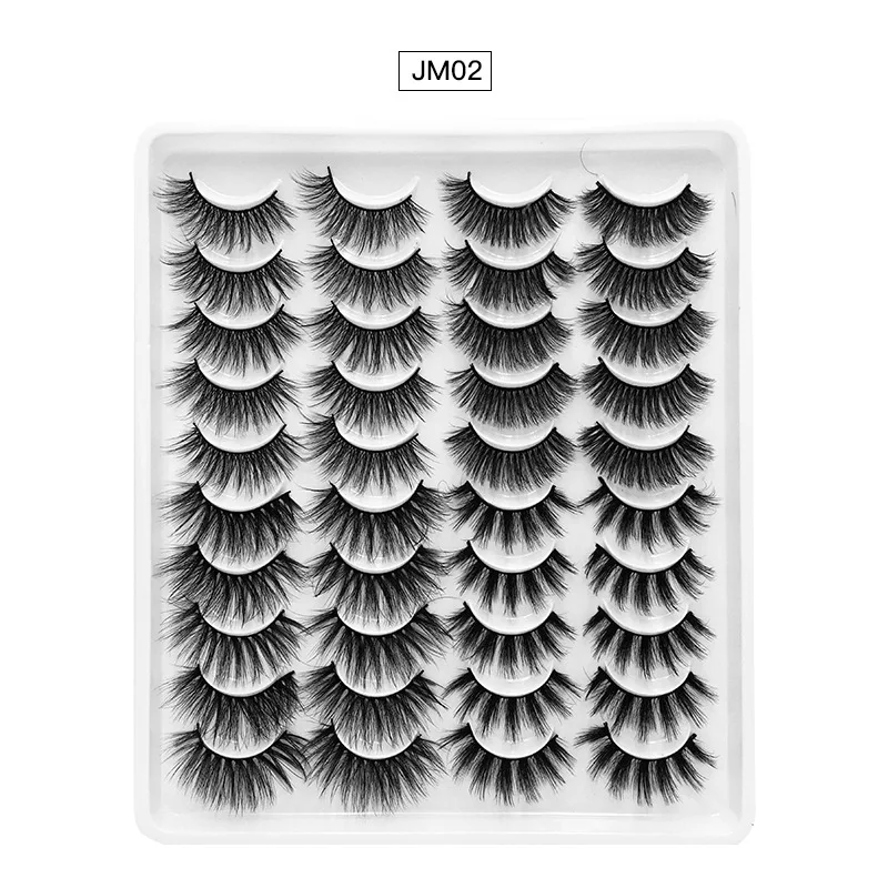 

20Pair 3D Mink Lashes Mink Fluffy Bushy Multilayer Curling Up Lash Soft Full Thick Wispy Eyelash Dramatic False Eyelashes Makeup