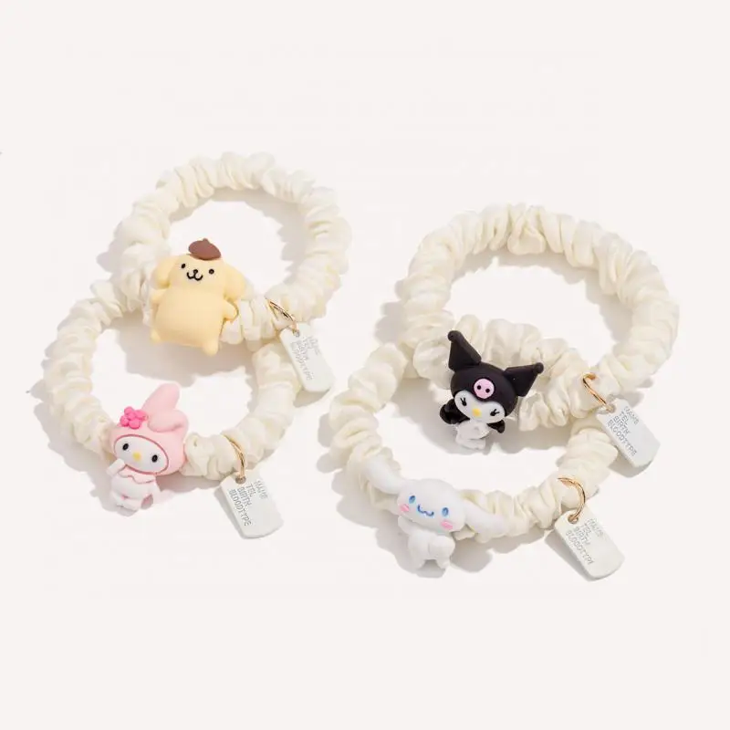 

2022 New Sanrioed Hair Rope Cartoon Kawaii Kuromi My Melody Cinnamoroll Cartoon Doll Elastic Hair Accessories Hairpin Girl Gift