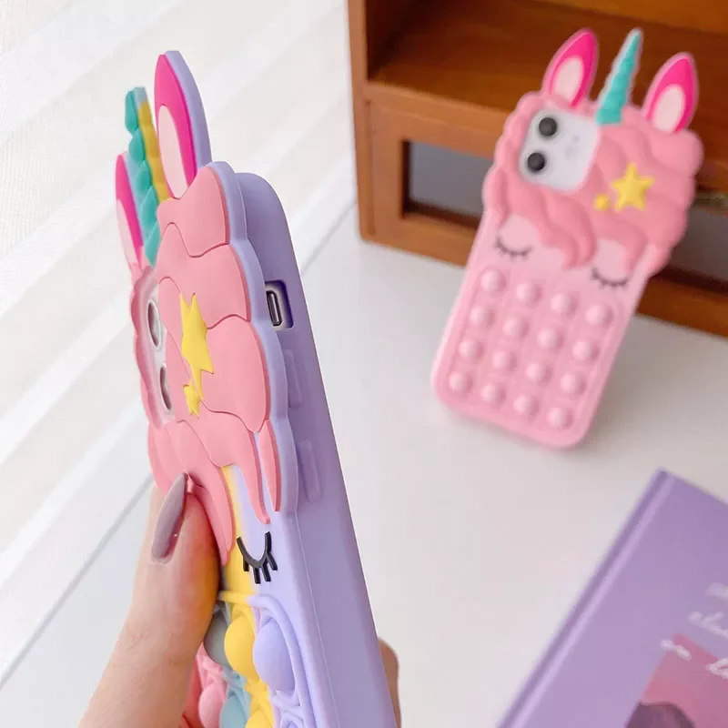 

Factory Direct Selling For iphone 13 mini X 8 7 6s plus 5S SE XS XR 11 12 Pro Max Cute Horse Rubber Bunny Cover Cartoon Pink Uni