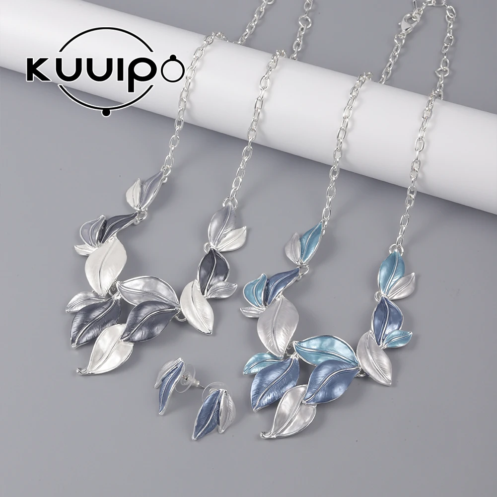 

Kuuipo Trending Products Leaf Necklaces Zinc Alloy Chain Aesthetic Chokers Israel Party Chains Jewelry Necklace for Women Gift