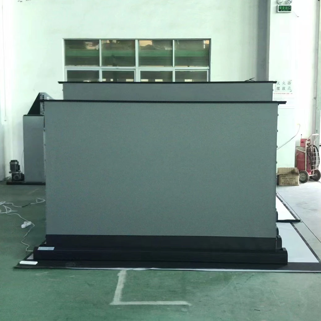 100-дюймовый 16:9 UHD моторизованный напольный экран ALR для лазерного ...