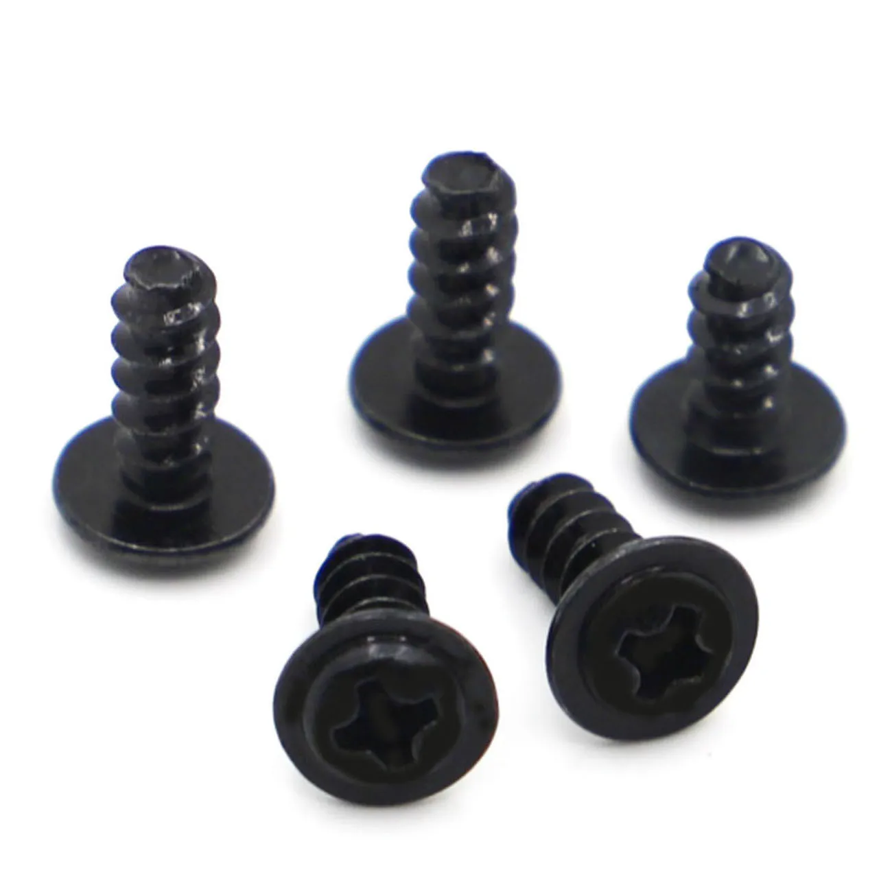 

50pcs PWB Screw M1.4 M1.7 M2 M2.3 M2.6 M3 M4 Black Plated Steel Phillips Round Head With Washer Self- tapping Screws