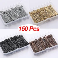 150pcsbox metal hair clips wedding women hairpins girls hairstyle barrette curly wavy grips bobby pins styling hair accessories