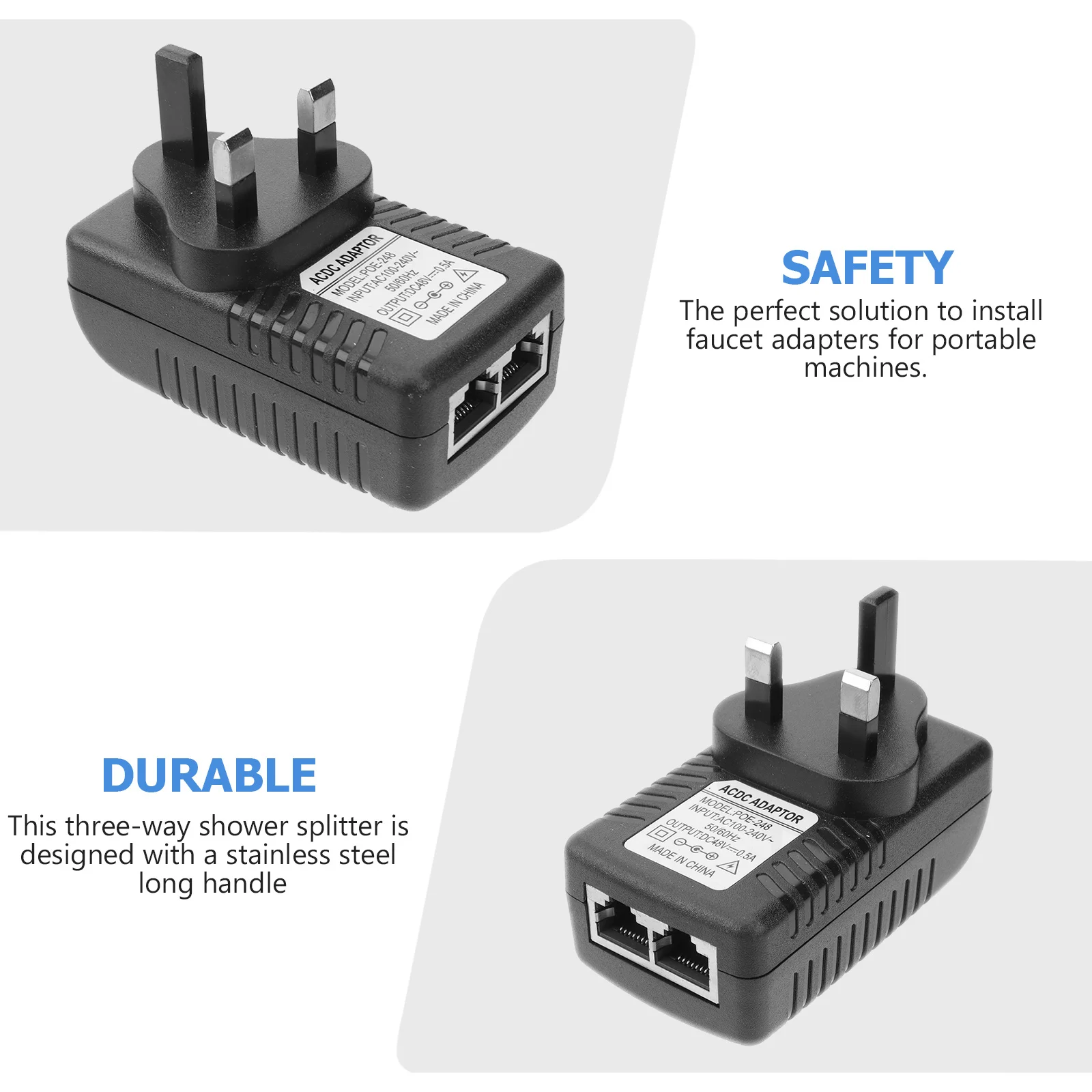 Фото Адаптер питания 48 В 0,5 А постоянного тока Ethernet-инжектор для устройств, защита от перенапряжения и короткого замыкания, сертифицированный En60950 №1