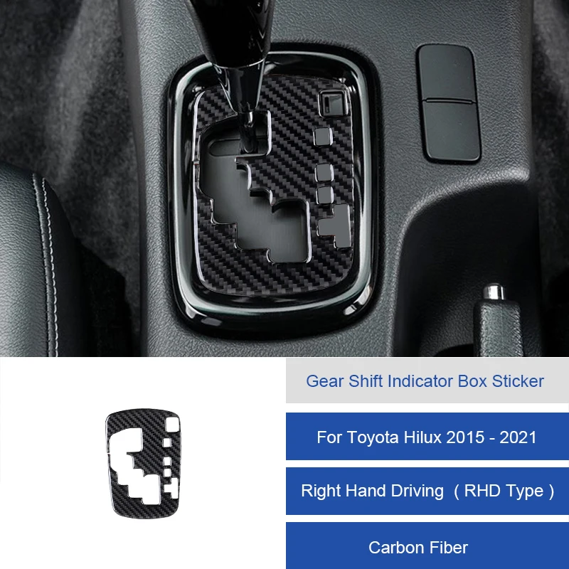 

Для Toyota Hilux 2015-2021 углеродное волокно центральное управление рычаг переключения передач индикаторная панель отделка крышка Автомобильный интерьер декоративные наклейки