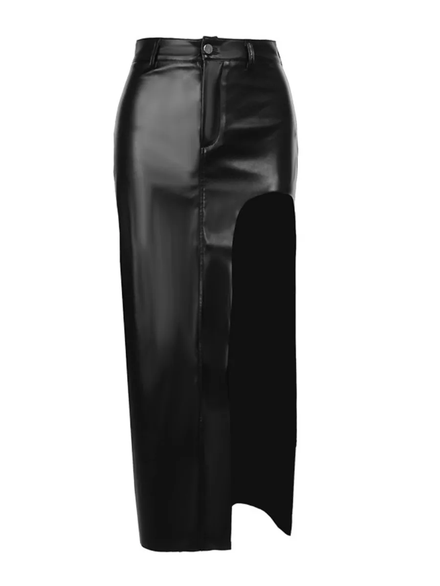 Рисунок 4 - Юбка-макси из искусственной кожи с разрезом