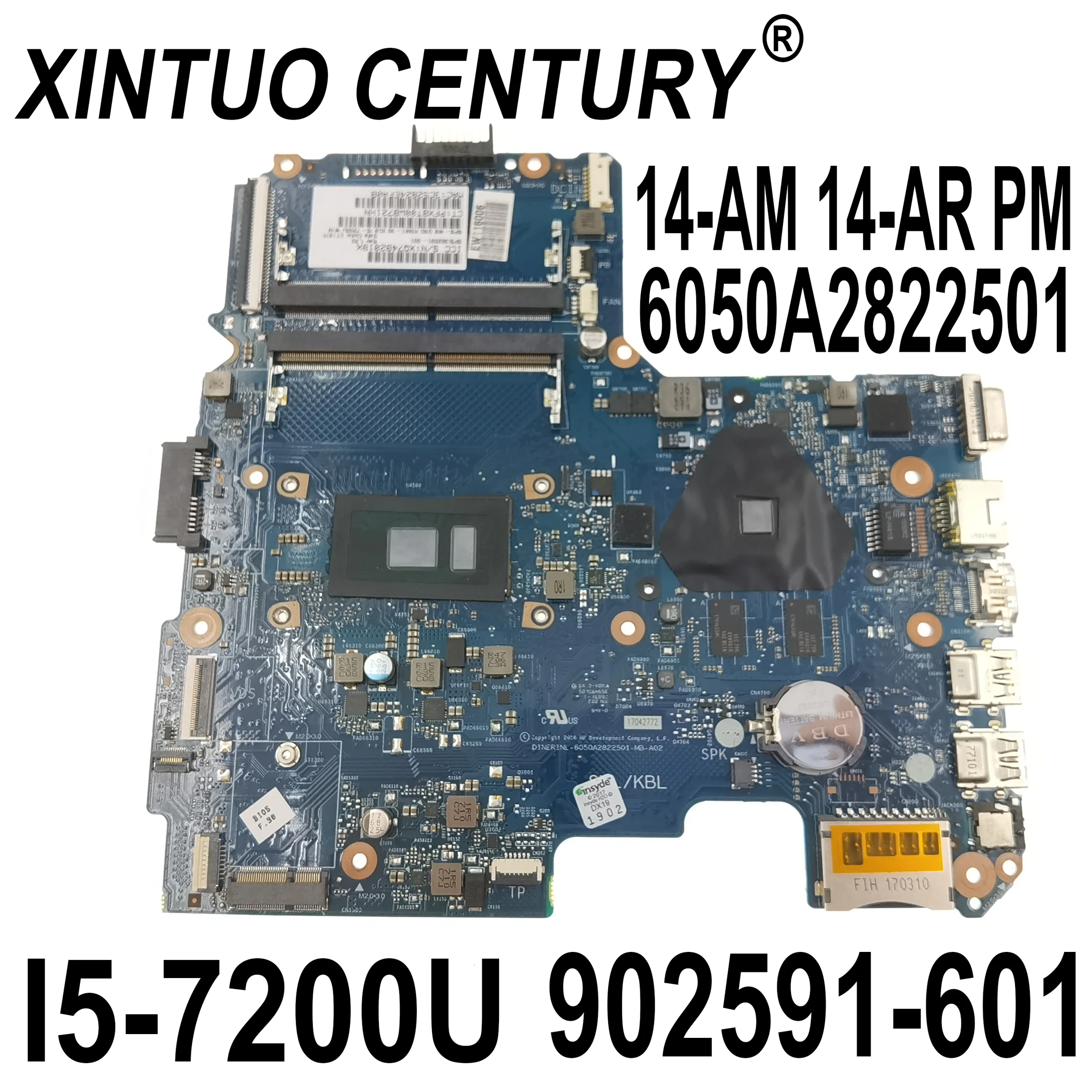 

902591-001 902591-501 902591-601 For HP 14-AR 14-AM Laptop Motherboard 6050A2822501 i5-7200U CPU R5M1-30 2GB GPU DDR4 100% Test