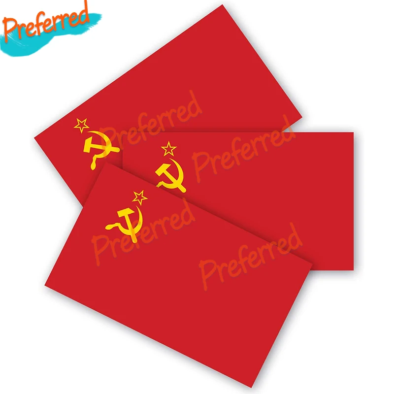 

Наклейки на бампер с флагом Советского Союза, 3 упаковки, изготовлены из прочного водонепроницаемого материала, наклейки на багажник мотоци...