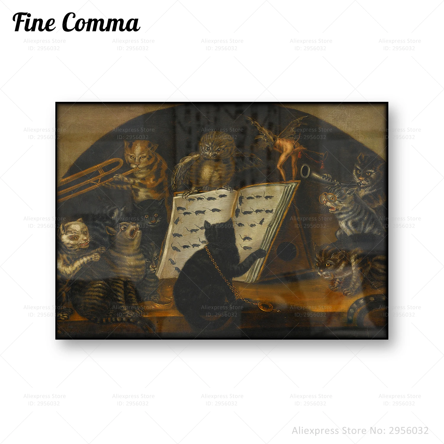 Кошки проинструктированы по искусству мыши охоты урок ВИНТАЖНЫЙ ПЛАКАТ Ломбард