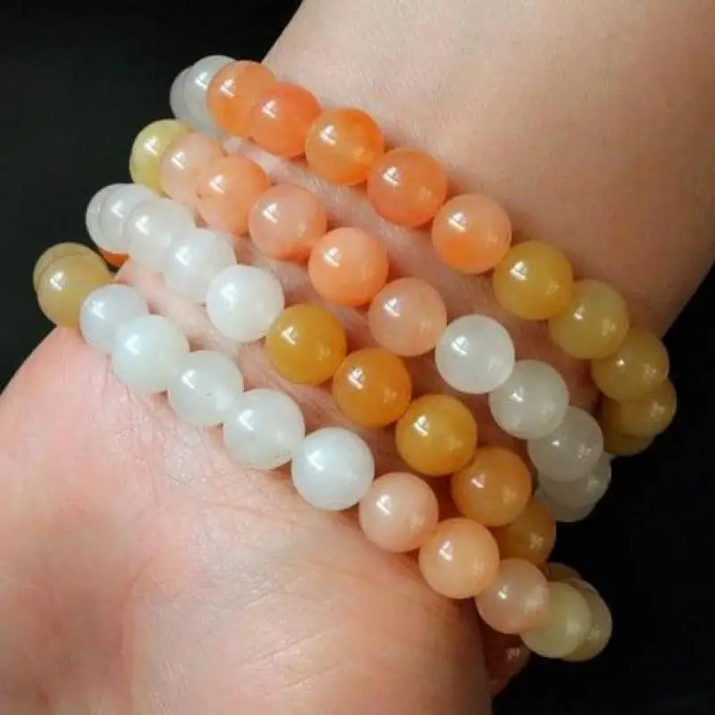 

Natural Colorful Jade Bracelet Real Chinese Golden Silk Jades Stone 108 Bead Mala Lucky Amulet Bracelet Men Women Healing Bangle