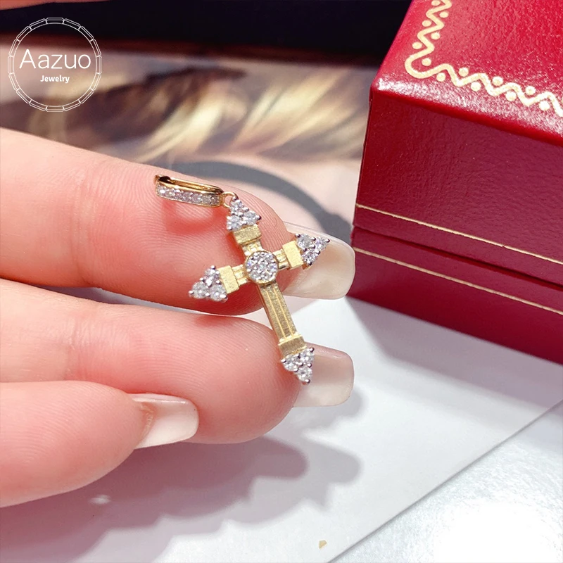 Aazuo 18-каратное желтое золото с натуральными бриллиантами 0 26 карата классический