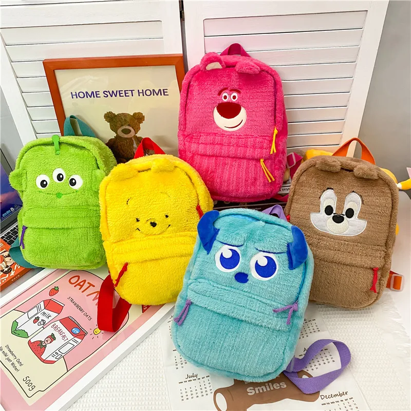 

Disney Monster University Toy Story Kawaii Sullivan Lotso Alien Winnie Pooh Chip Plush Backpack Stuffed School Bag Kids Gifts