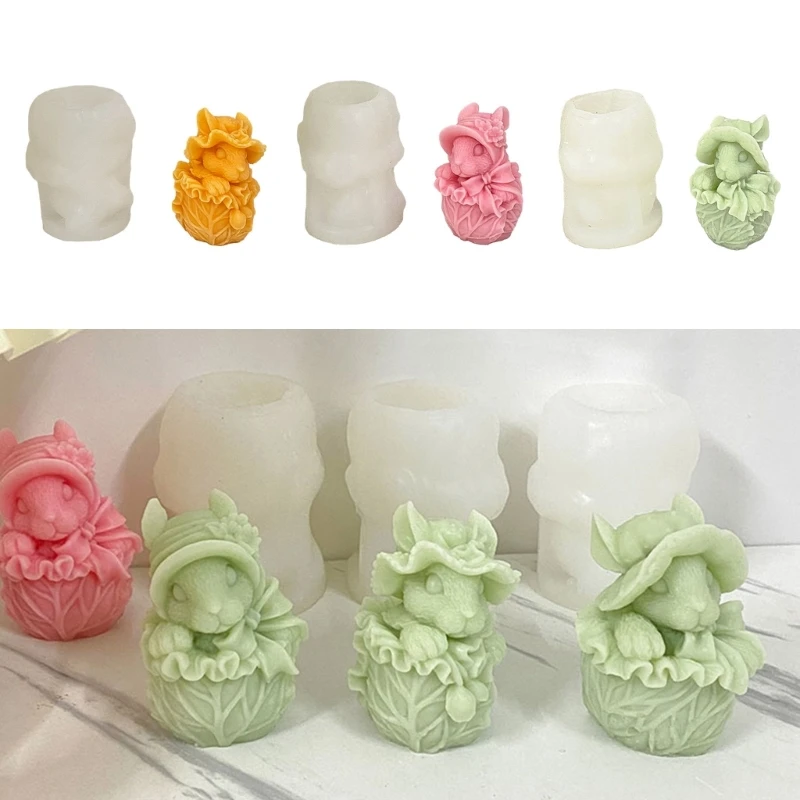 

Three-Dimensional Cauliflower Rabbit Bowknot Mould DIY Epoxy Mold Handmade Candle Aroma Wax Soap Molds for Decorations