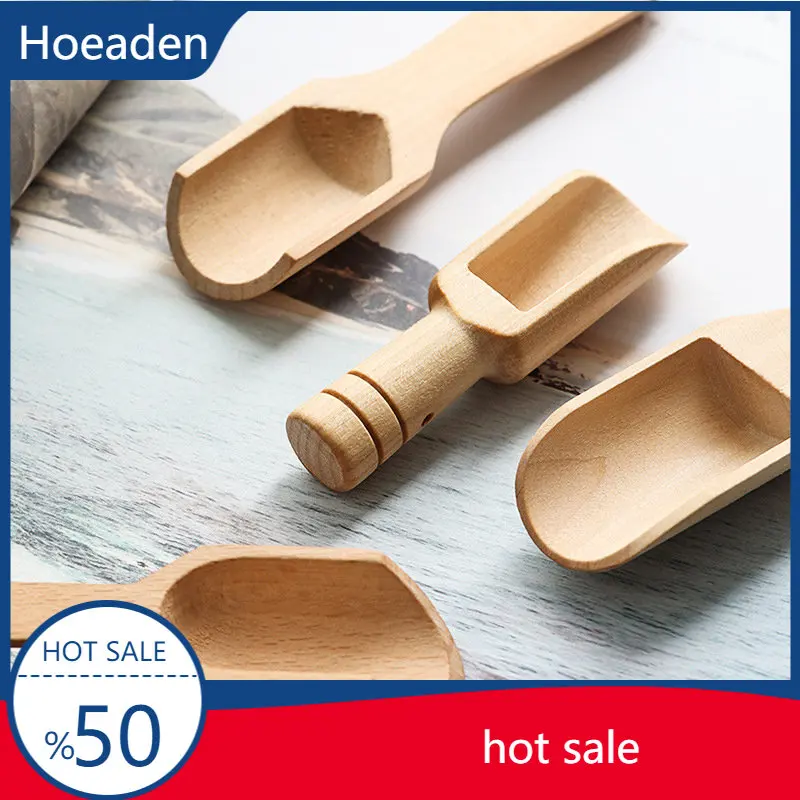 

80mm Mini Salt Spoons Wooden Coffee Tea Scoops Honey Coffee Condiment Salt Sugar Tea Spoon Kitchen Utensils