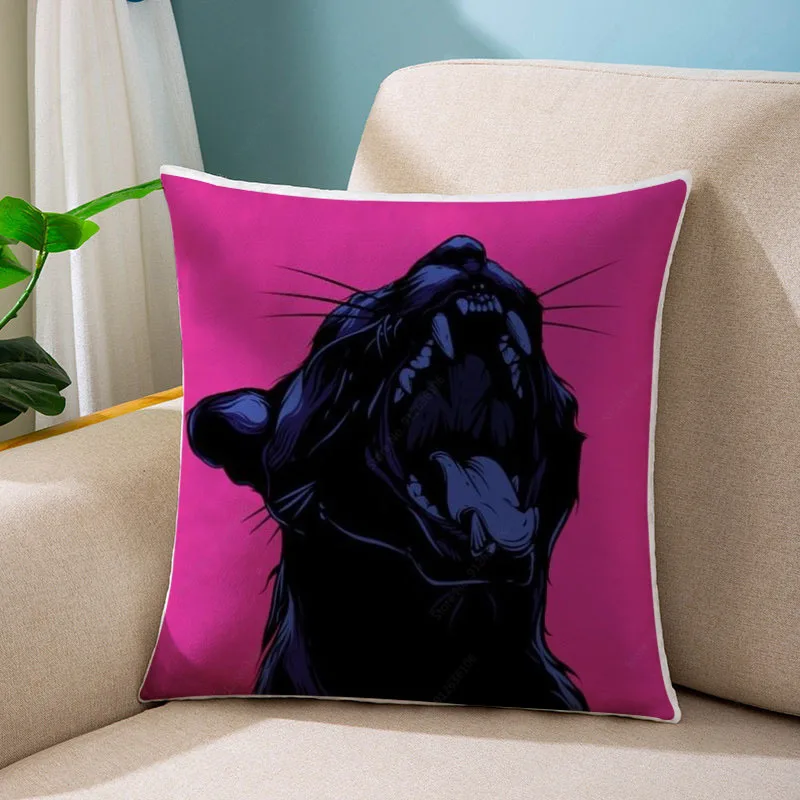 

Roaring Leopard Pink Pillow Case for Bed Sofa Modern Home Decor Animal Tiger Throw Pillow Case Car Cushion Cover Dropshipping