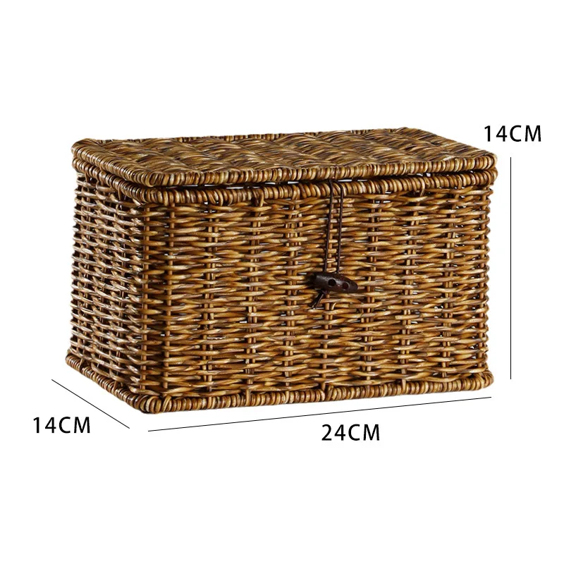 

Imitation Rattan With Cover Storage Basket Wardrobe Saint European-Style Storage Box Bedroom With Cover Clothes Sorting Box
