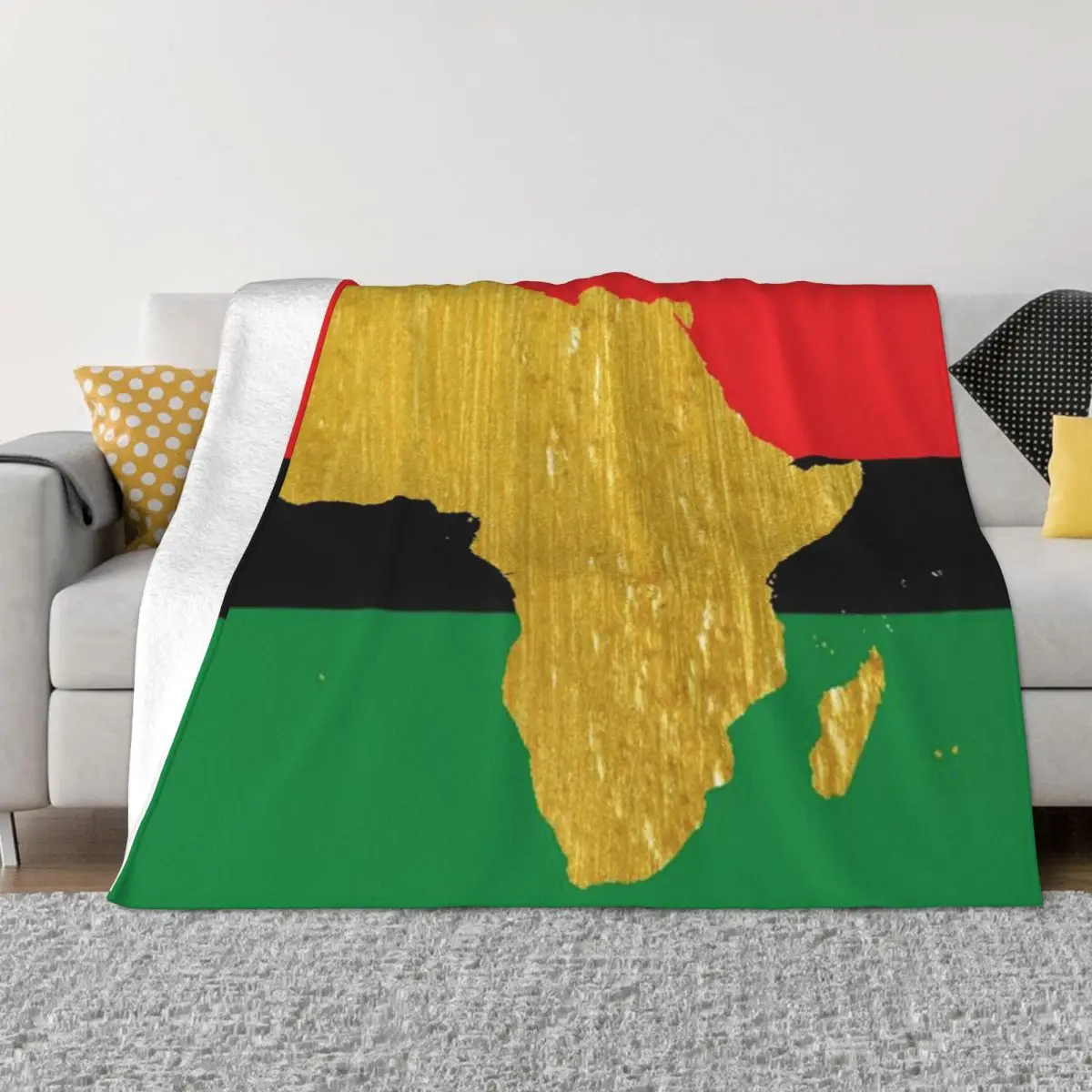 Ультра-мягкое Флисовое одеяло с золотым африканским символом Африки и флагом