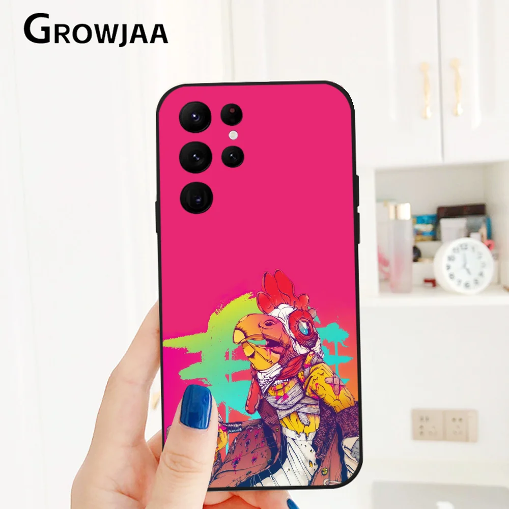 H-Hotline M-Miami Game Phone Case for Samsung Galaxy S24 Ultra S22 S23 S21 S20 5G Protective Silicone TPU Funda