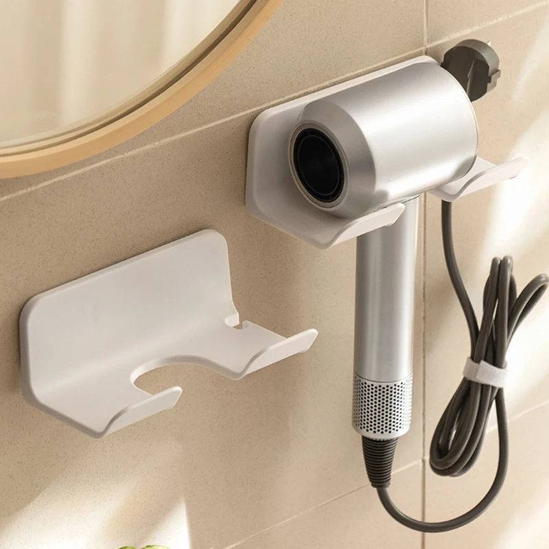 

Wall-Mounted ABS Hair Dryer Storage Rack With Plug Bracket Bath Shelf Organizer Universal Hair Dryer Holder Bathroom Accessories
